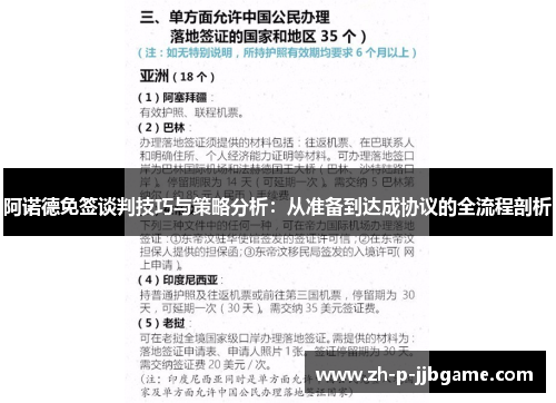 阿诺德免签谈判技巧与策略分析：从准备到达成协议的全流程剖析
