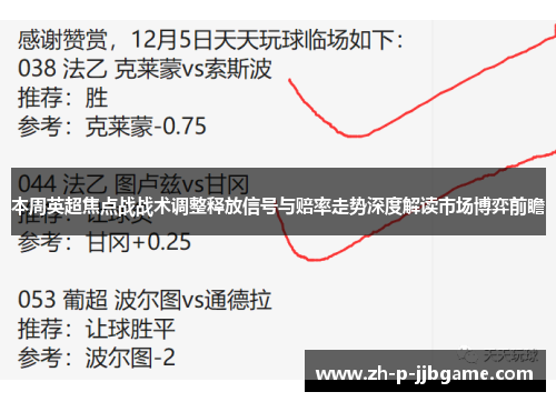 本周英超焦点战战术调整释放信号与赔率走势深度解读市场博弈前瞻
